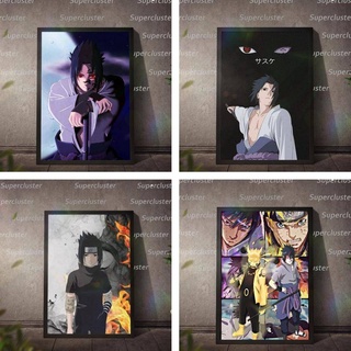 Tranh Vải Bạt Treo Tường In Hình Naruto Sasuke Trang Trí Nhà Cửa
