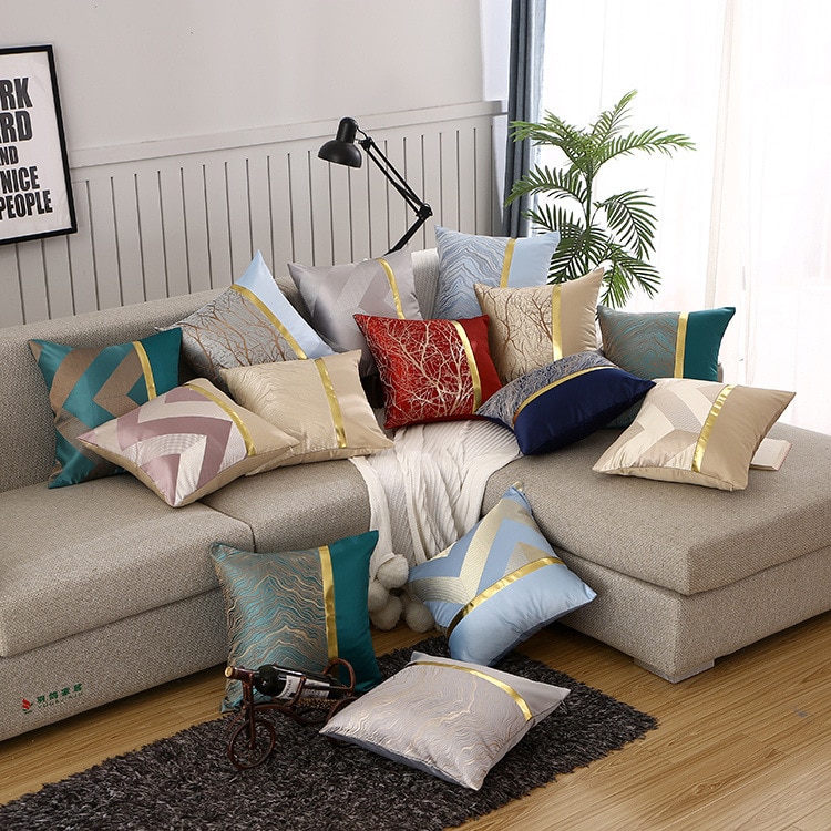 Vỏ gối nhung màu nhuộm đồng sang trọng trang trí năm mới/ sofa 45*45 cm