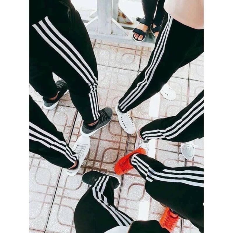 [RẺ VÔ ĐỊCH] Quần 3 Sọc Thể Thao UnisexQuần Kẻ Trắng Baggy Cạp Chun
