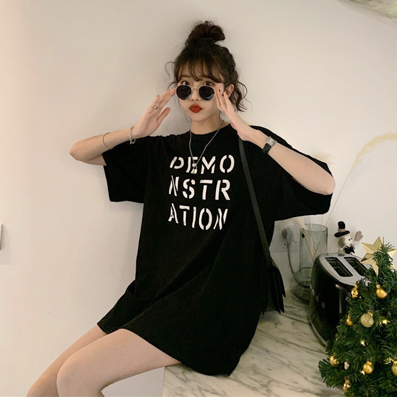 IELGY Áo Thun Ngắn Tay Dáng Rộng Phong Cách Hàn Quốc Mới Cho Nữ