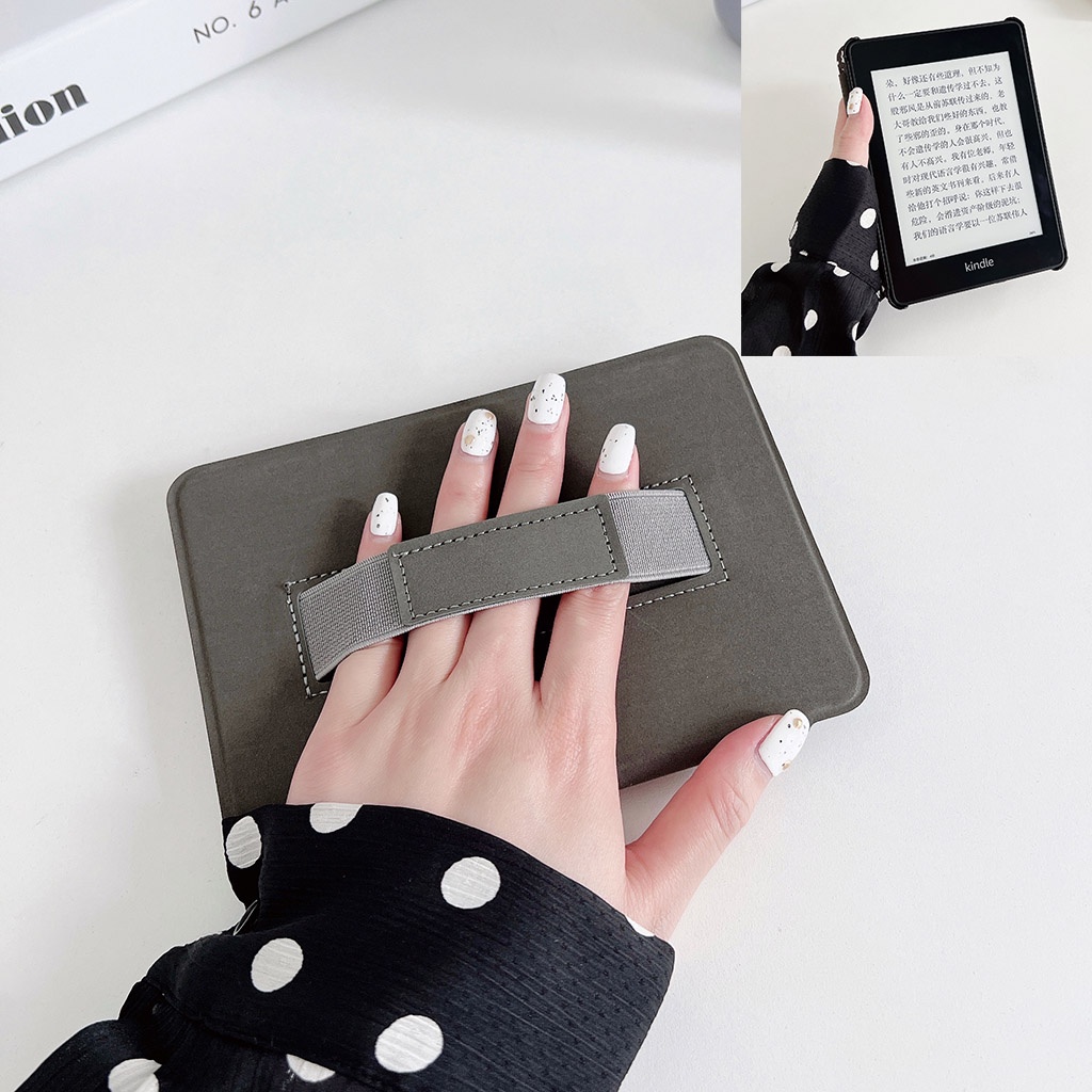 Ốp Điện Thoại Da PU Có Dây Đeo Cổ Tay In Họa Tiết Bò Sữa Cho Amazon kindle paperwhite 1 2 3 10th 6 inch Basic 5th Generation 11th 2021