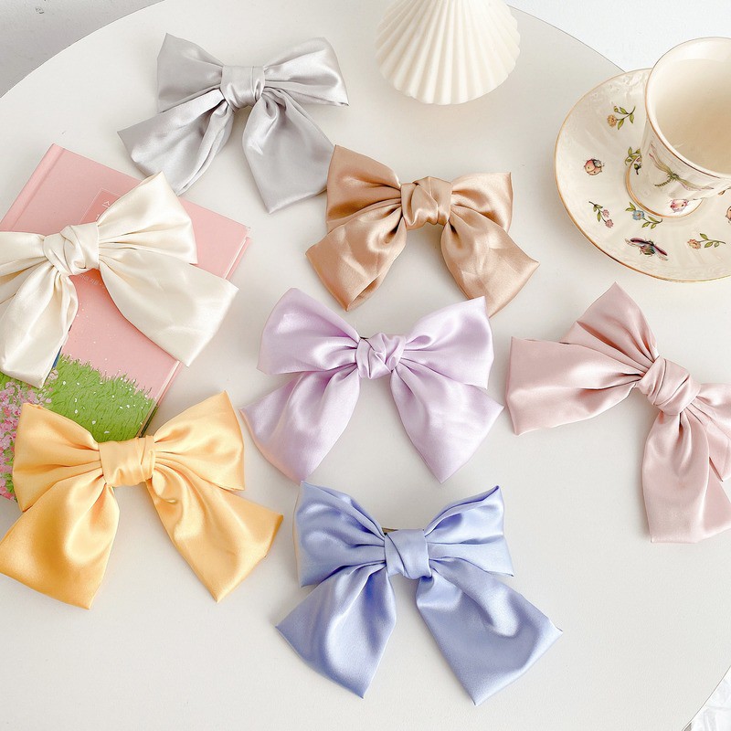 Kẹp Tóc Hình Nơ Đơn Giản Phong Cách Hàn Quốc Cho Bé Gái