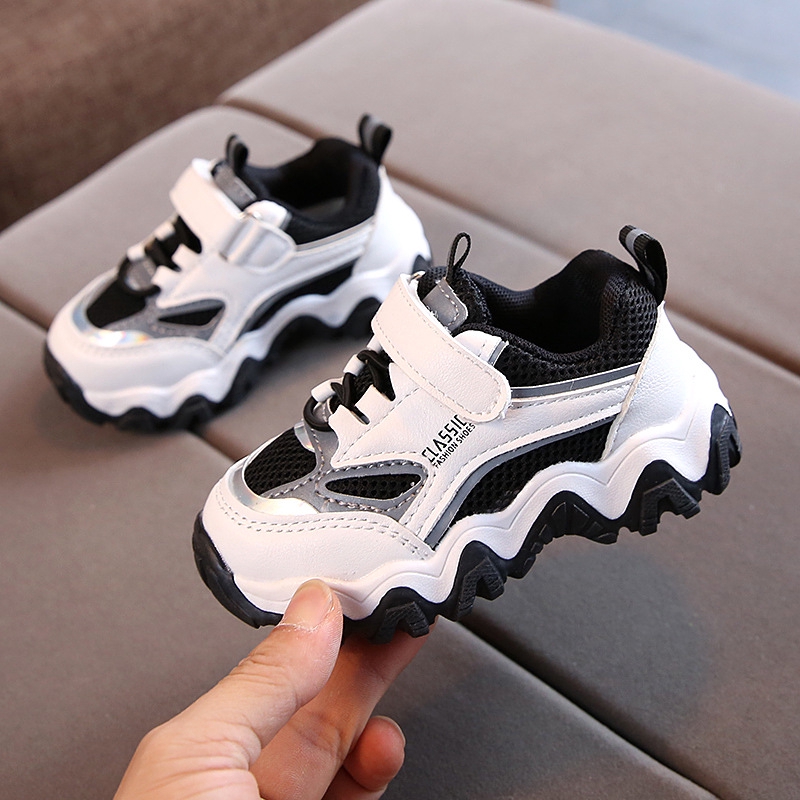 Giày thể thao đế mềm chống trượt phối lưới thoáng khí thời trang Hàn Quốc dành cho bé
