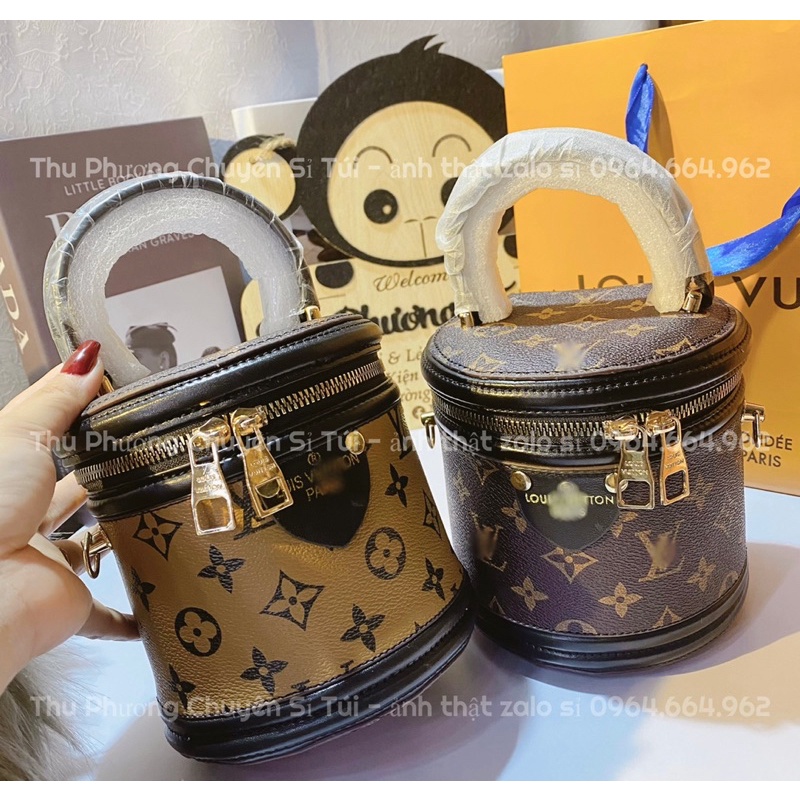 Túi cặp lồng, cốp cao cấp họa tiết hoa nâu hàng chuẩn loại 1 - đựng vừa điện thoại (ảnh thật shop chụp)