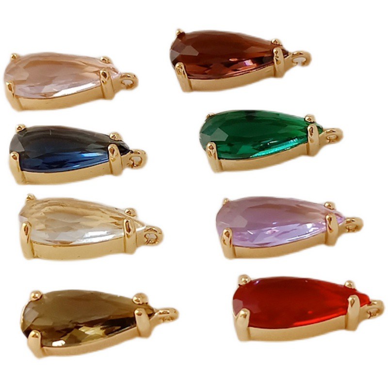 Mặt Vòng cổ Hình Giọt Nước Lớn 18 * 7mm Bằng Đồng 14K