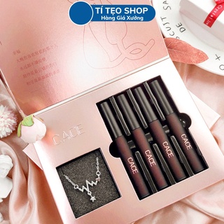 Set 4 son mèo cace tặng kèm dây chuyền