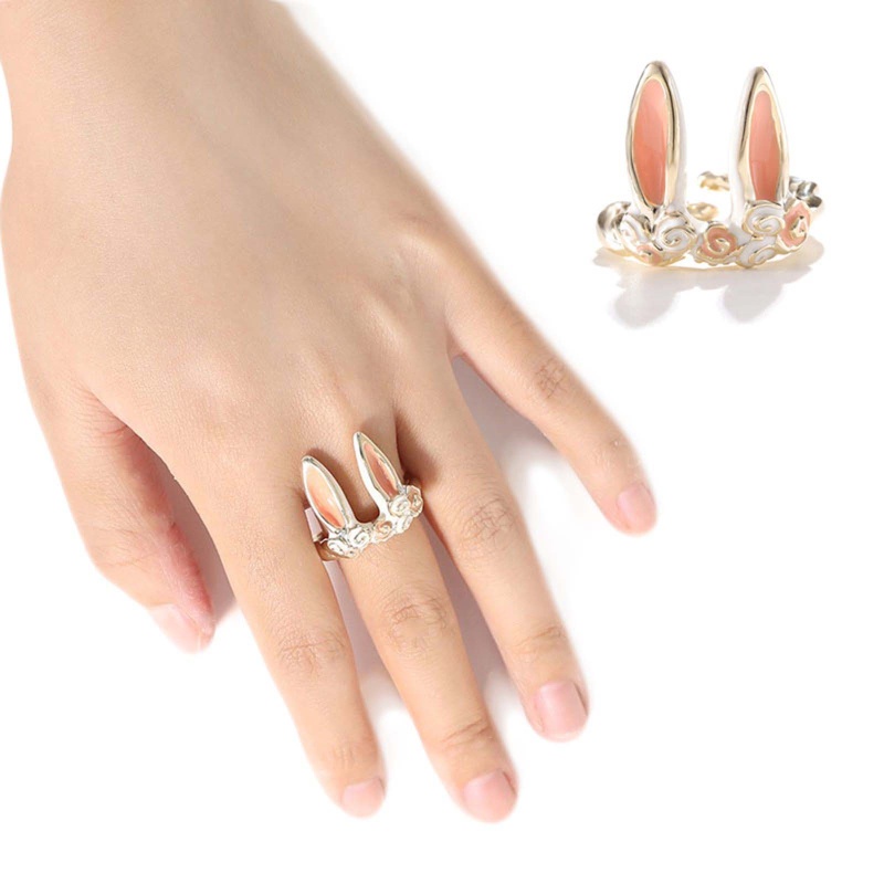 Nhẫn Hở Hình Tai Thỏ Dễ Thương Cho Bé Gái