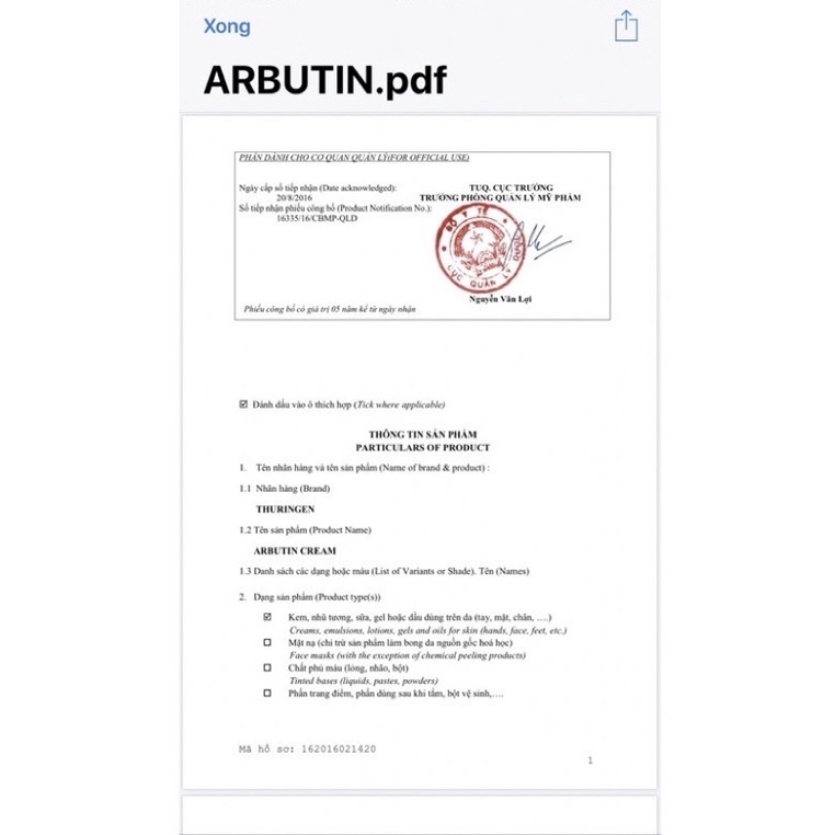 kem giảm thâm mờ nám dưỡng ẩm sáng da Arbutin cream