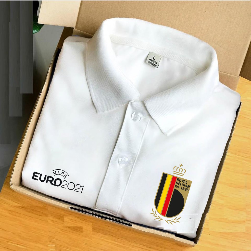 Áo Polo Trắng In Logo Đội Tuyển Quốc Gia Euro 2021 - Chất liệu hàng loại 1 thị trường kèm FREE SHIP | BigBuy360 - bigbuy360.vn