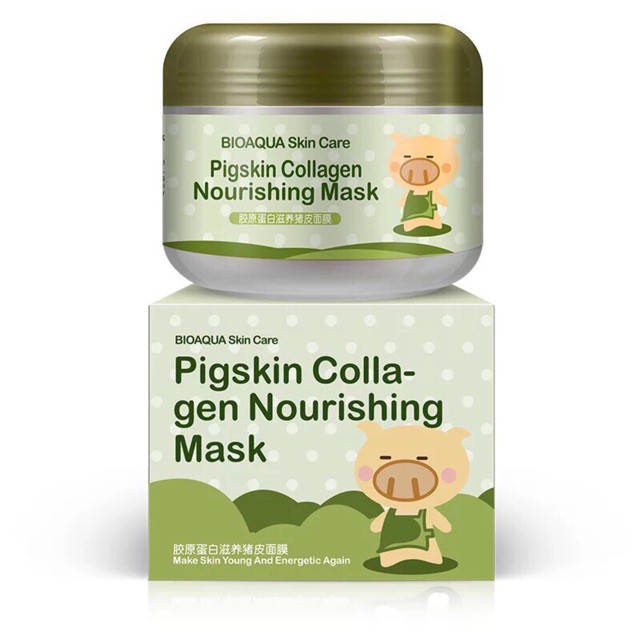 🐽 Mặt Nạ Collagen Tươi Bì Heo No.BQY0504 Pigskin Colla-gen Nourishing Mask Bioaqua Dưỡng Và Tái Tạo Da -W08-E2T2