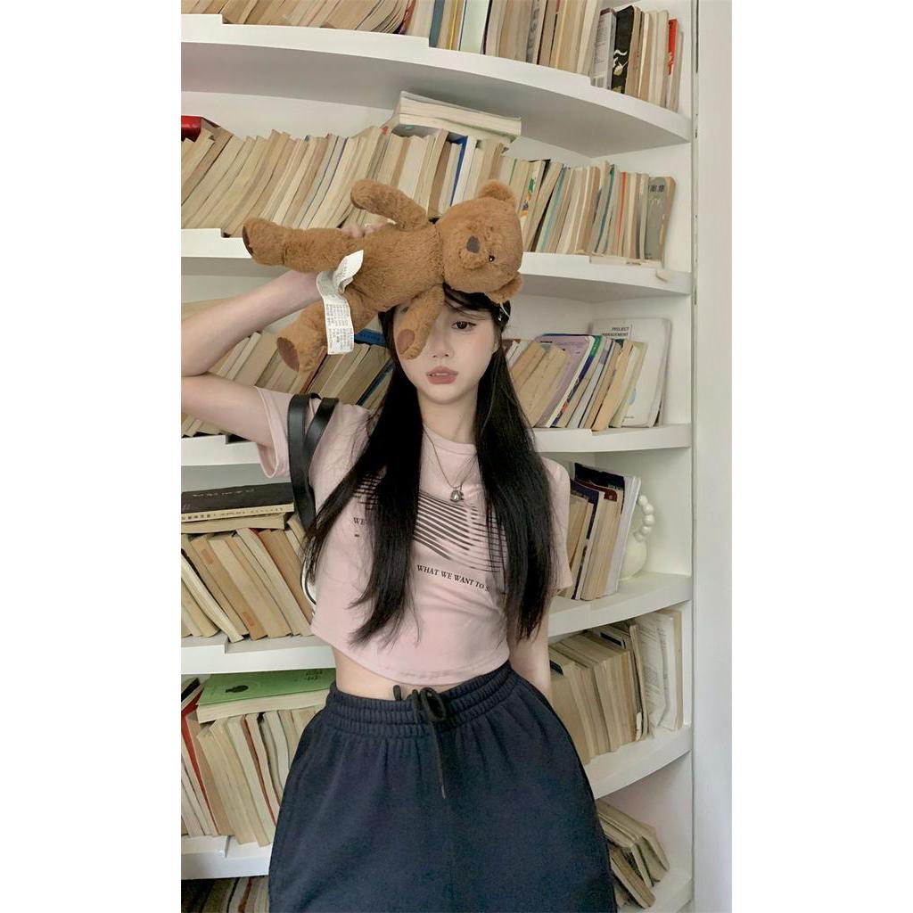 61392 Áo Thun Ngắn Tay Ôm Vừa Vặn Hình Thỏ