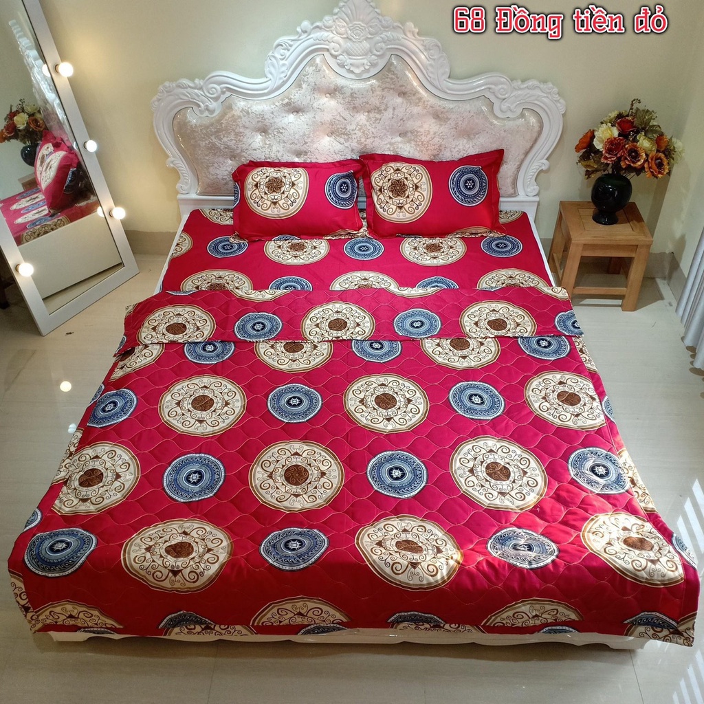 Bộ 3 món ga gối cotton poly đủ kích thước