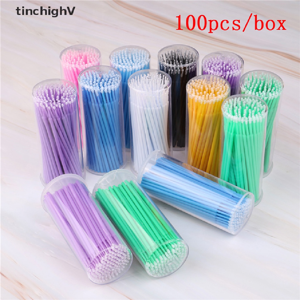 Set 100 Tăm Bông 13 Màu Tùy Chọn Trang Điểm Nối Dài Lông Mi