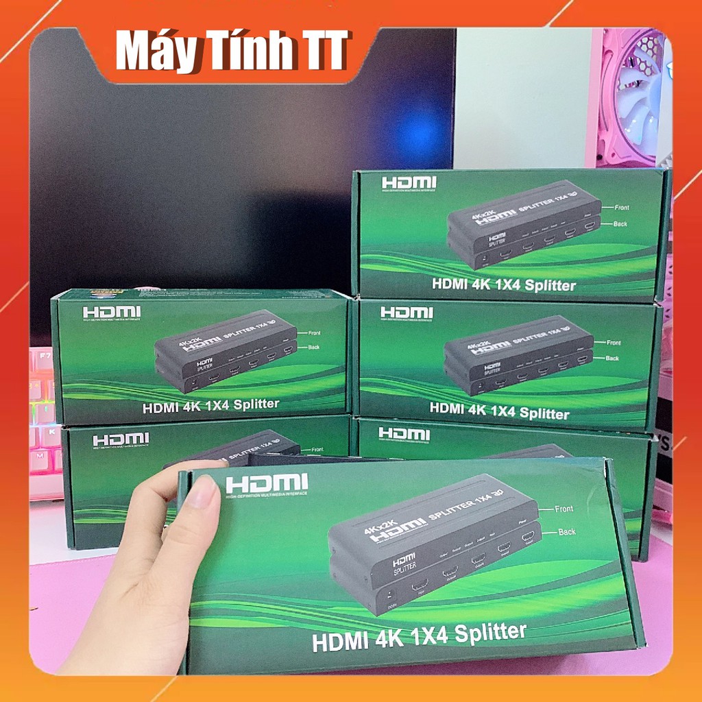 Bộ chia HDMI 1 ra 4 / 1 ra 2 màn hình mach dài xịn 4K Full HD - HUB HDMI 1 ra 4 hỗ trợ 3D mạch dài
