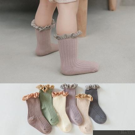 Vớ cotton họa tiết sọc đáng yêu dành cho bé gái