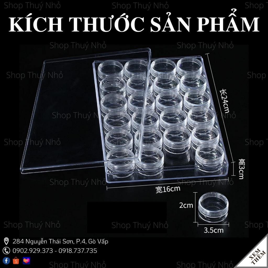 Khay mica cứng cáp cao cấp 26 ô đựng đá, charm đính móng tay hoặc đá đính tranh dụng cụ móng tay chuyên nghiệp nail