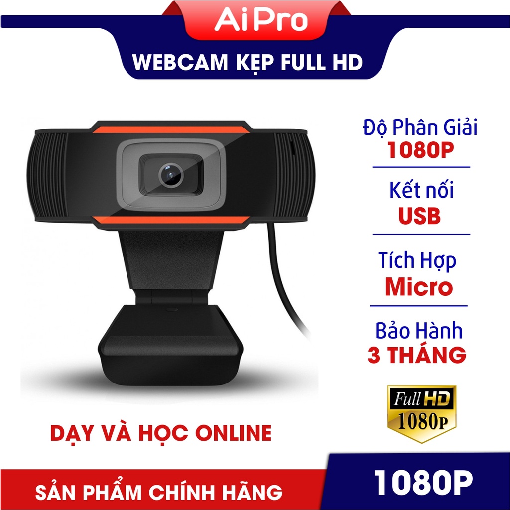 Webcam 480P | 720P | 1080P siêu nét - Dạy, học và đàm thoại trực tuyến - Tích hợp Mic - BH 3 Tháng