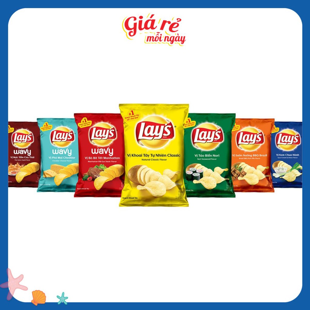 Bánh snack khoai tây Lay's gói 90g đủ vị