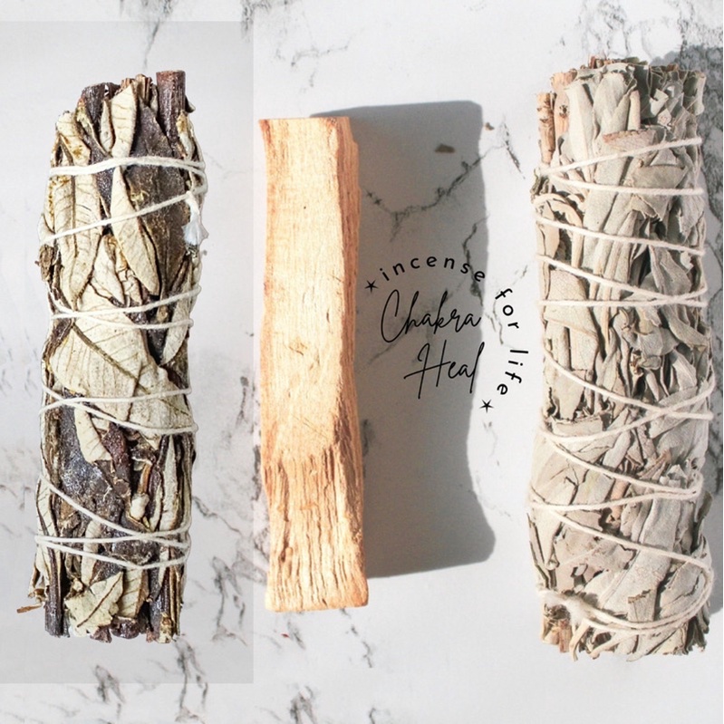Set Thảo Mộc Xông Nhà Chữa Lành Năng Lượng - Yerba Santa, White Sage Smudge Palo Santo Wood l CHAKRA HEAL INCENSE