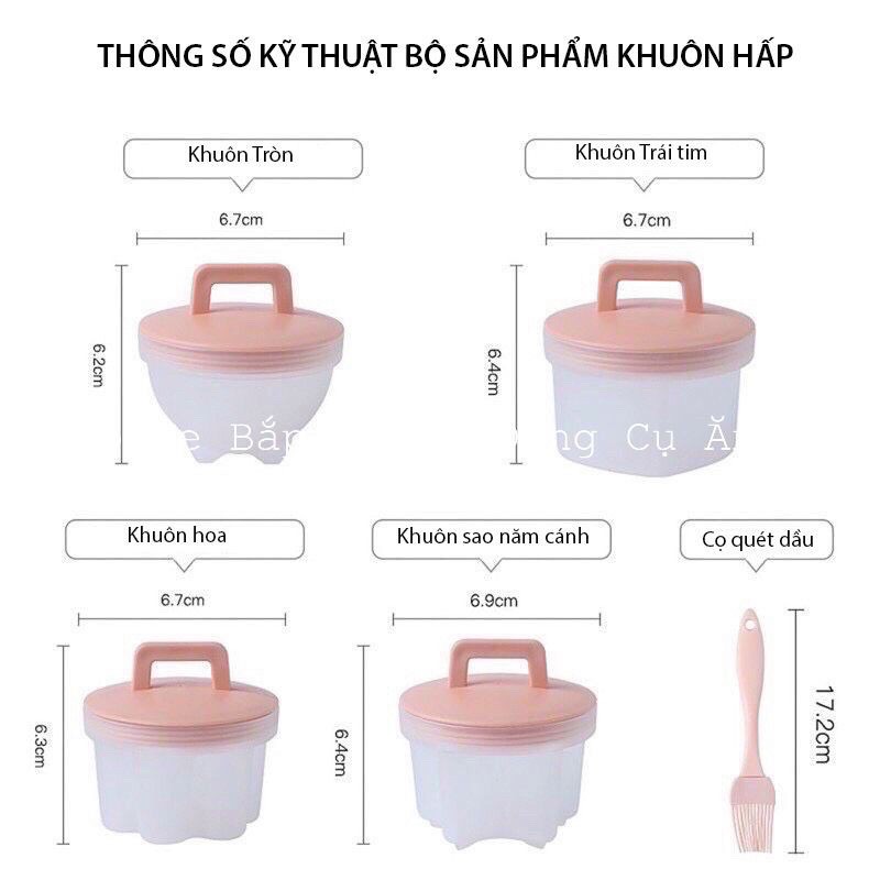 Bộ 4 khuôn hấp trứng, ép cơm cho bé ăn ngon miệng