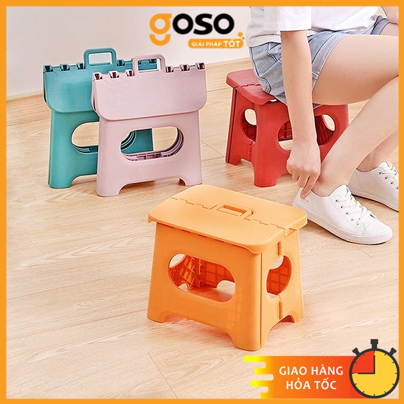 [GOSO] Ghế Nhựa Mini Gấp Gọn Có Quai Xách VIỆT NHẬT HOKORI 2058