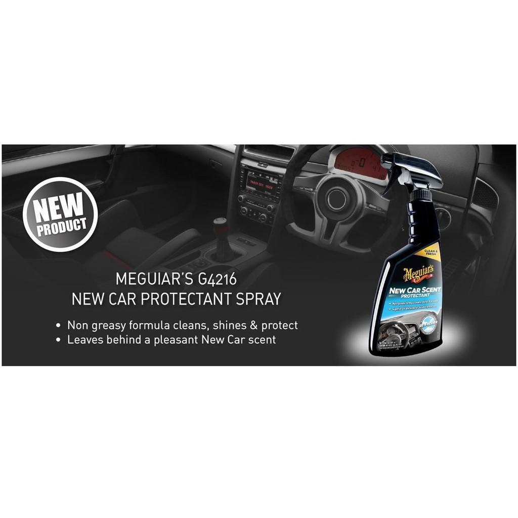 Meguiar's Sản phẩm làm sạch nhựa & cao su trong xe mùi xe mới - New Car Scent Protectant - G4216, 473 ml