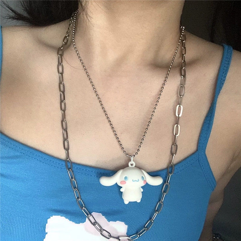 Vòng cổ Mặt Hình Cinnamoroll Màu Đen Ngọt Ngào