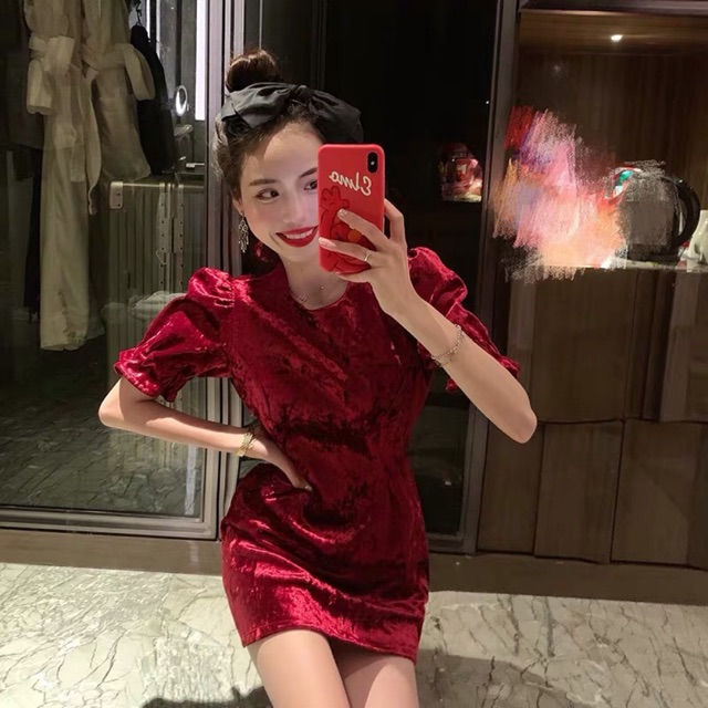 Váy nhung order taobao