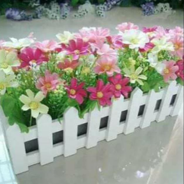 hoa giả - hàng rào hoa cúc nhí giả dài 50cm