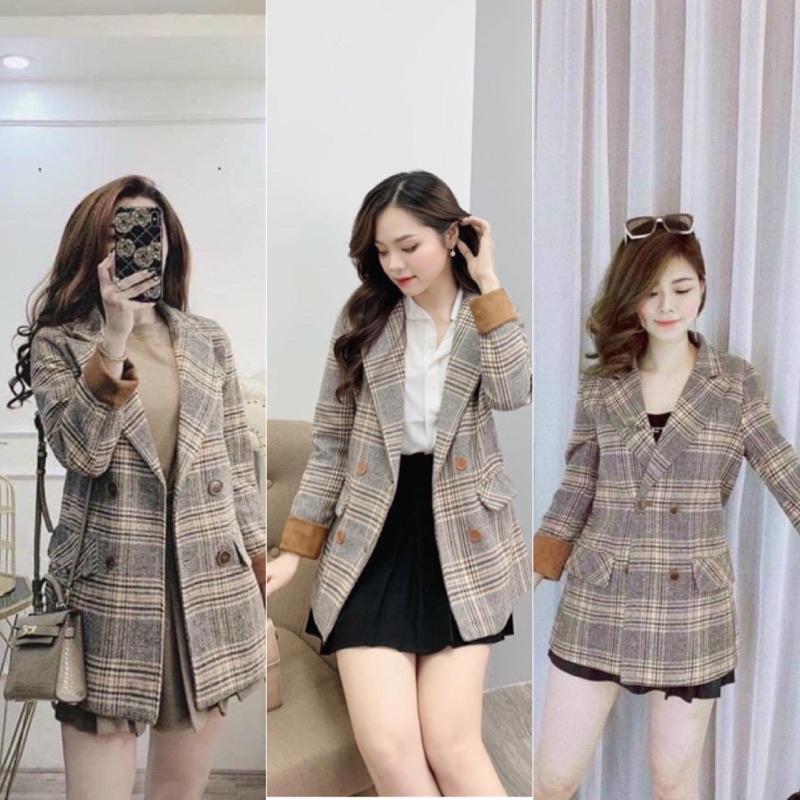 Siêu phẩm khoác dạ kẻ nâu