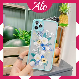 Ốp lưng iphone che cam bảo vệ camera Lavender viền xanh 6/6s/7/8/plus/x/xs/xr/xs max/11/pro/pro max/12 - Alo Shop