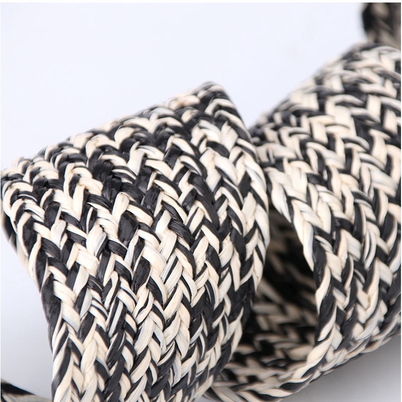 OFF WHITE Thắt Lưng Đan Mây Bản Rộng Phong Cách Bohemian Thời Trang Cho Nữ