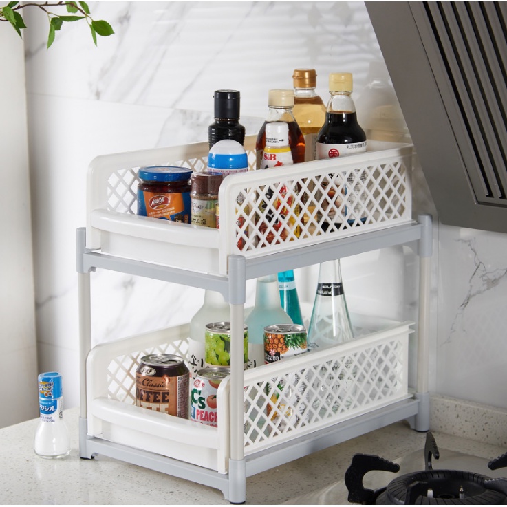 Kệ đứng để tài liệu 2 ngăn, khay vuông 2 tầng đa năng