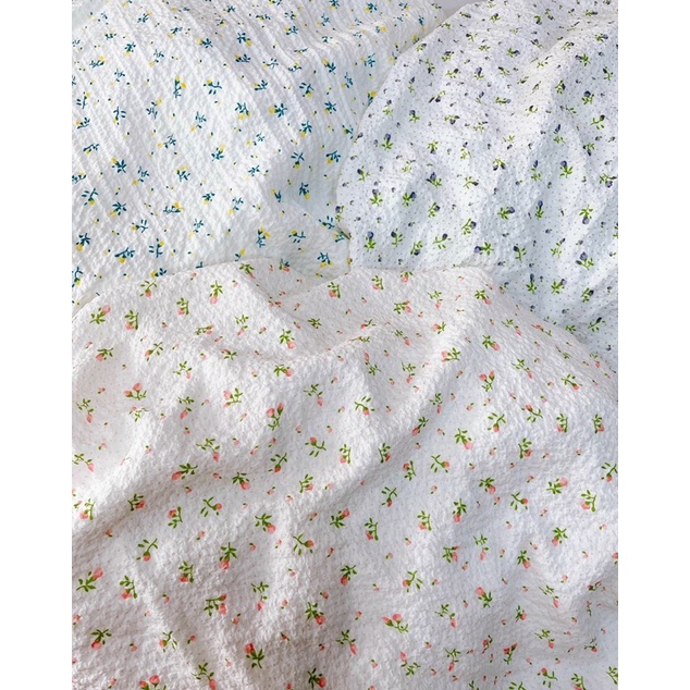 vải cotton đũi nhăn hàn quốc nụ hồng nhí siêu xinh ( ảnh thật )
