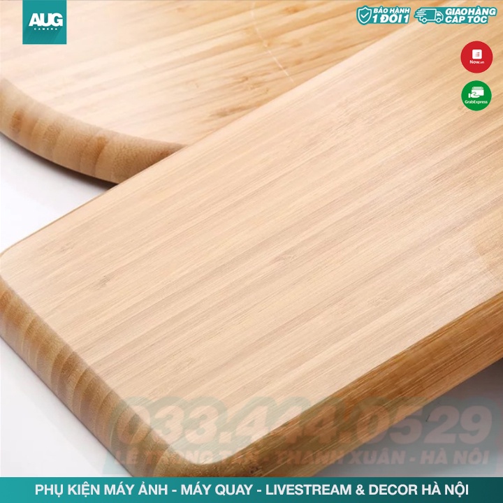 Khay gỗ đựng đồ ăn, đĩa gỗ chụp ảnh decor kiểu Nhật - AUG Camera &amp; Decor