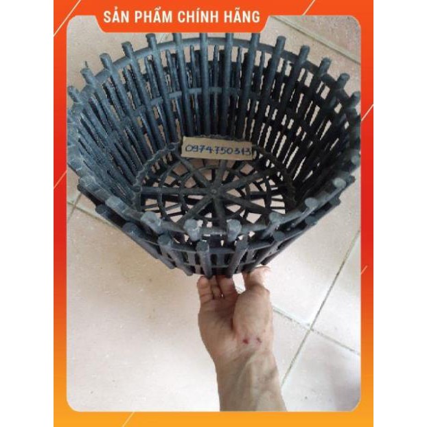 Bộ 10 chậu nhựa giả gỗ trồng Lan có nan phụ f30