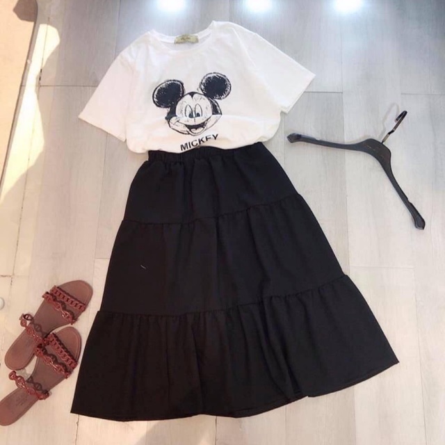 Set áo chân váy chuột mickey