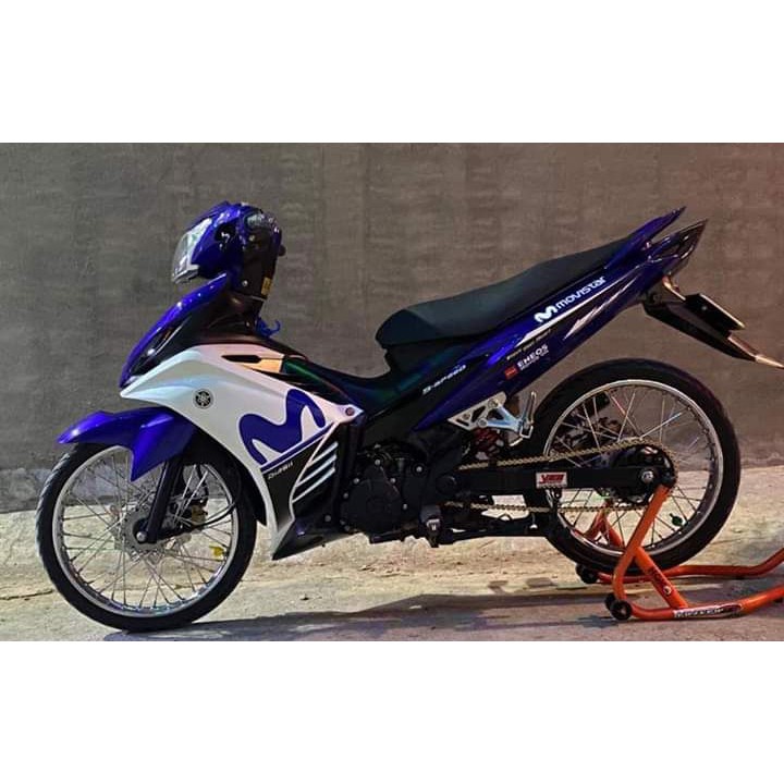 Tem trùm exciter 135 movistar xanh trắng, độ team decal xe ex dán đời 2011-2014