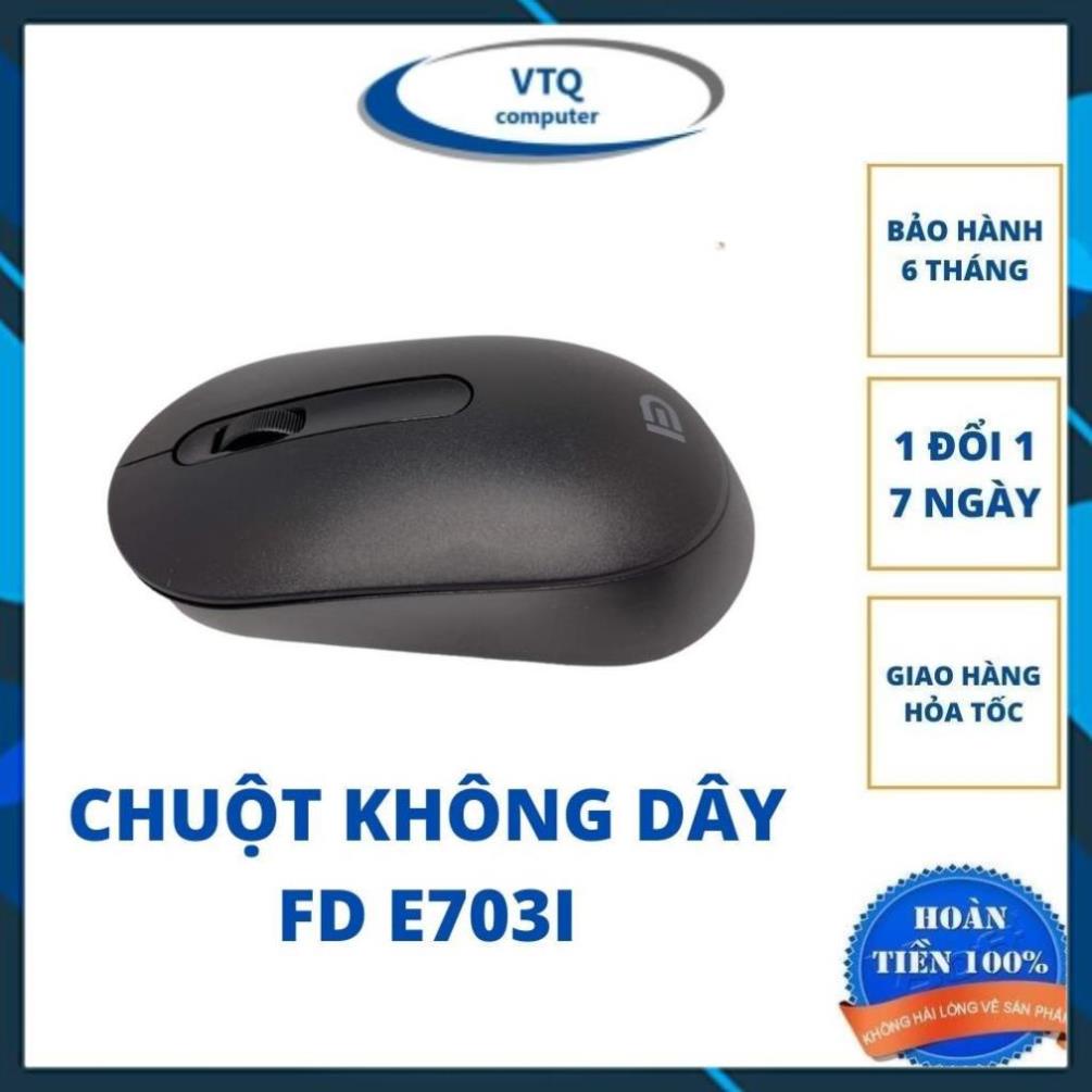 Chuột không dây giá rẻ FD E703i Sử dụng bộ thu USB 2.4G, 1600DPI Dành cho máy tính.vtq.computer