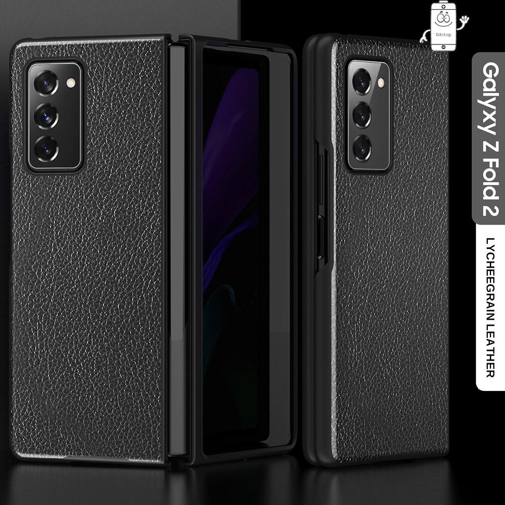 Bao da điện thoại chống sốc dạng ví da có ngăn đựng thẻ phong cách sang trọng cho Samsung Galaxy Z Fold 2 Fold2 5G