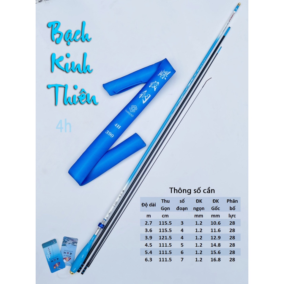 Cần Câu Tay Bạch Kinh Thiên 4H Cần Câu Đài Câu Đơn Carbon Cần Câu Cá Cao Cấp Tải Tĩnh chính hãng ZTYL bản 2023