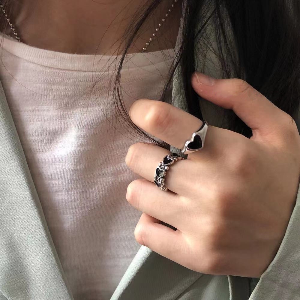 Nhẫn Hở Có Thể Điều Chỉnh Kích Cỡ Hình Trái Tim Phong Cách Cổ Điển Thời Trang Dành Cho Nữ