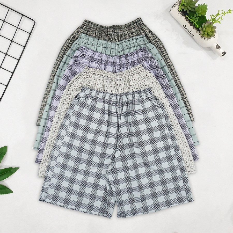 Combo 5 Quần Đùi Nam Mặc Nhà Vải Cotton Thông Thoáng