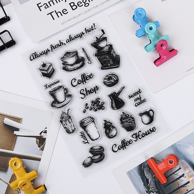 Con dấu silicone trong suốt trang trí sổ album lưu niệm ngọt ngào DIY