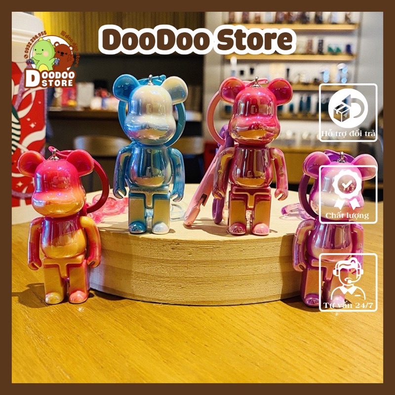 Móc Khoá Gấu Bearbrick độc đáo A30, Móc Chìa Khoá Gấu Trộn Màu Thời trang