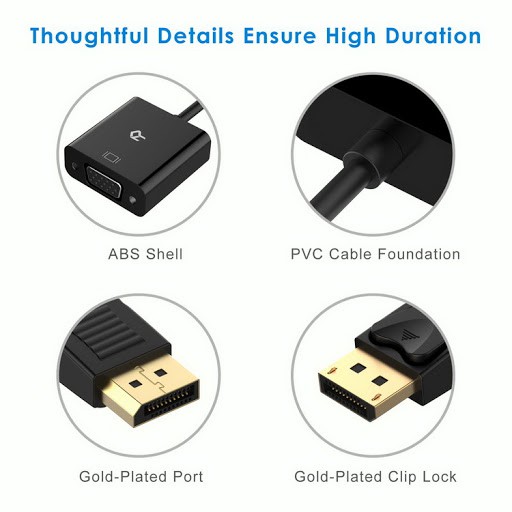 Cáp chuyển đổi Displayport to VGA cao cấp