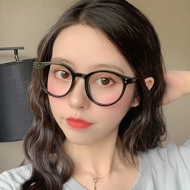 Gọng Kính Mắt Tròn Nam Nữ TAMANHEYEWEAR Kiểu Dáng Hàn Quốc Đã Có Sẵn Mắt Không Độ