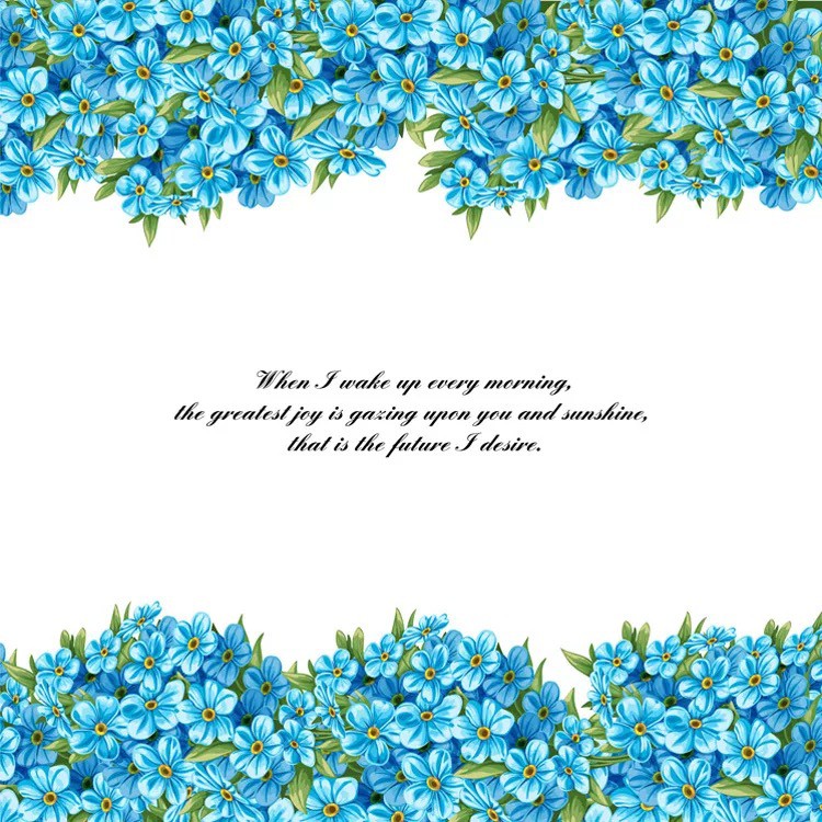 Decal trang trí kính cao cấp mẫu chân hoa màu Xanh trời (60cm x 58cm)