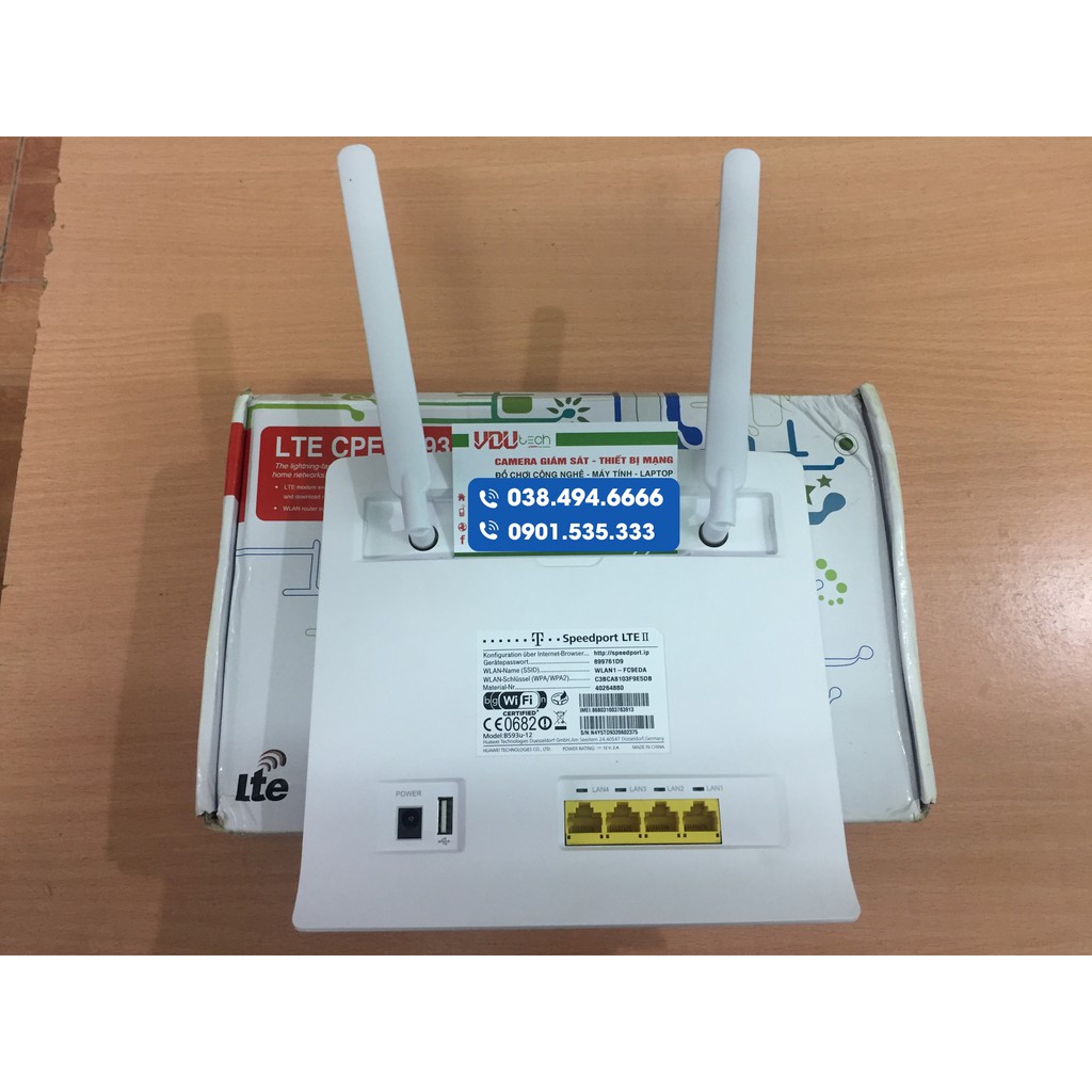 Modem Wifi 4G - Huawei B593, 32 user, 4 cổng LAN