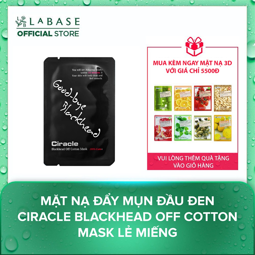 Mặt nạ đẩy mụn đầu đen Ciracle Blackhead Off Cotton Mask Lẻ miếng